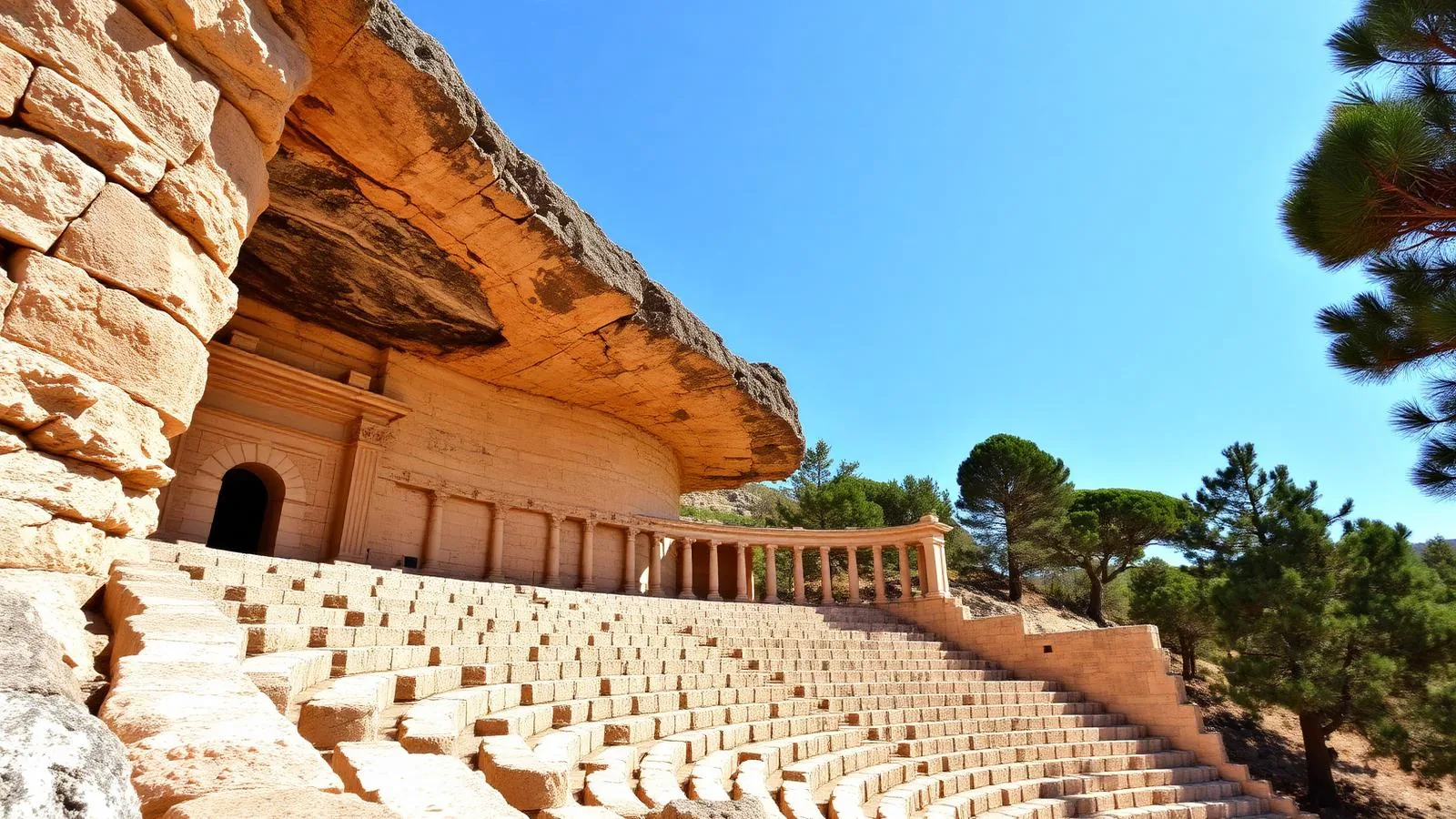 In den Fels gehauenes römisches Theater von Pollentia bei Alcúdia.