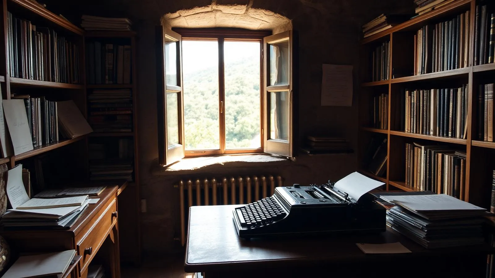 Original erhaltenes Arbeitszimmer von Robert Graves im Haus Ca N'Alluny in Deià.